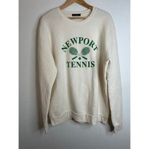Kiel James Patrick Newport Tennis Sweatshirt Cream XXL Mens Crewneck